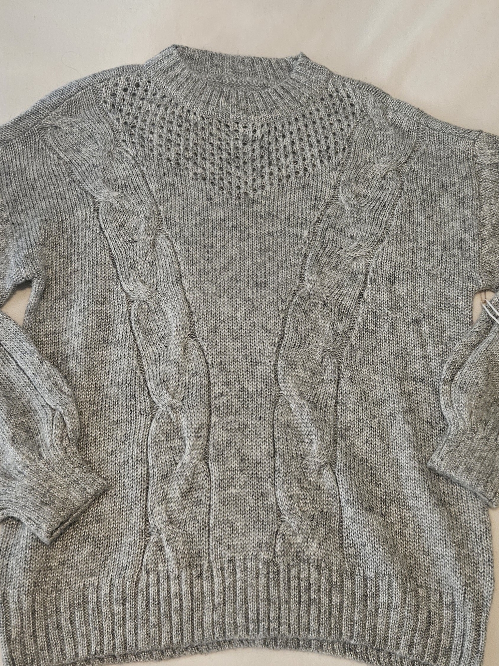 LC Lauren Conrad Gray Cable Knit Mock Neck Sweater New With Tags